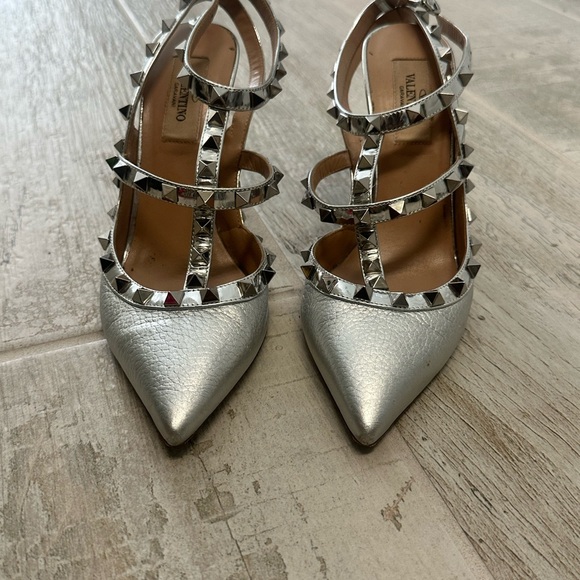 Valentino Silver Studded Women's Shoes - Picture 2 of 9